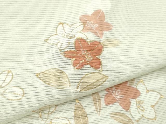 平和屋着物＊夏物 訪問着 絽 草花文 金彩 正絹 逸品 CABB2180ze