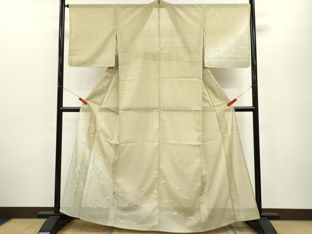 平和屋着物＊夏物 訪問着 変わり絽 枝垂れ柳文 暈し染め 銀彩 洗える着物 CABB2184ze