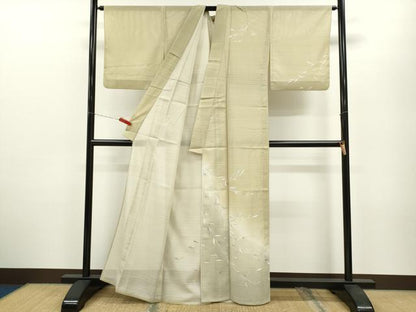 平和屋着物＊夏物 訪問着 変わり絽 枝垂れ柳文 暈し染め 銀彩 洗える着物 CABB2184ze