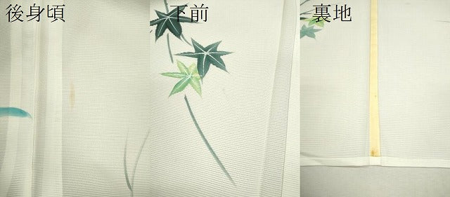 平和屋着物＊夏物　訪問着　絽　手描き　駒刺繍　枝楓文　洗える着物　未使用　CABB2186ze 平和屋着物＊夏物 訪問着 絽 手描き 駒刺繍 枝楓文 洗える着物