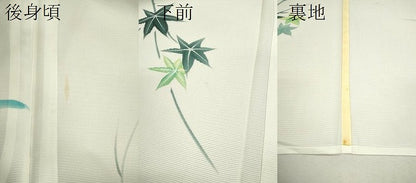 平和屋着物＊夏物 訪問着 絽 手描き 駒刺繍 枝楓文 洗える着物 未使用 CABB2186ze