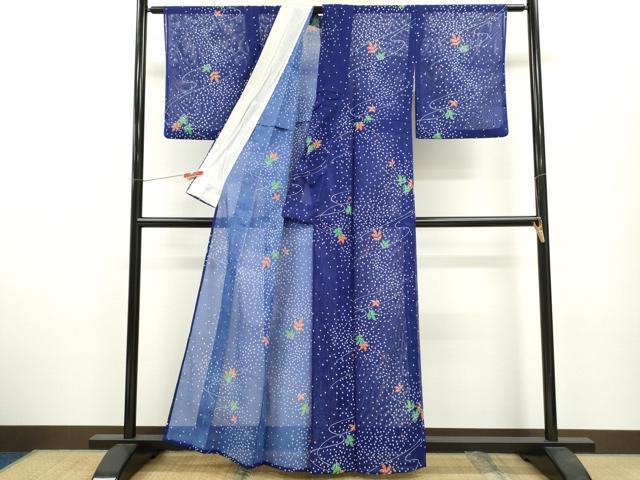 平和屋着物＊夏物　小紋　絽　舞葉鹿の子文　洗える着物　CABB2187ze 平和屋着物＊夏物 小紋 絽 舞葉鹿の子文 洗える着物 CABB2187ze