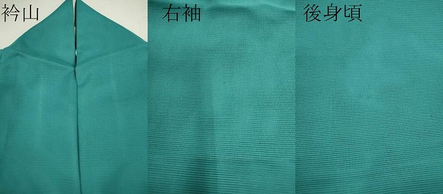 平和屋着物＊夏物 色無地 絽 青緑色 洗える着物 CABB2189ze
