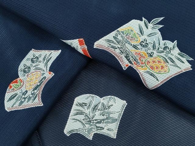平和屋着物＊夏物 小紋 絽 冊子草花文 洗える着物 CABB2193ze