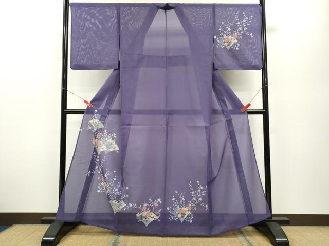 平和屋着物＊夏物 訪問着 絽 枝花文 金彩 洗える着物 CABB2199ze