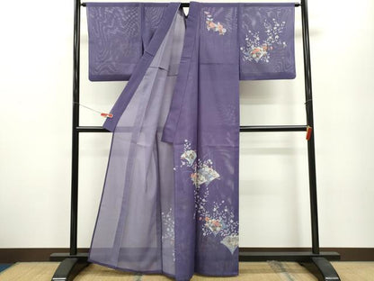 平和屋着物＊夏物 訪問着 絽 枝花文 金彩 洗える着物 CABB2199ze
