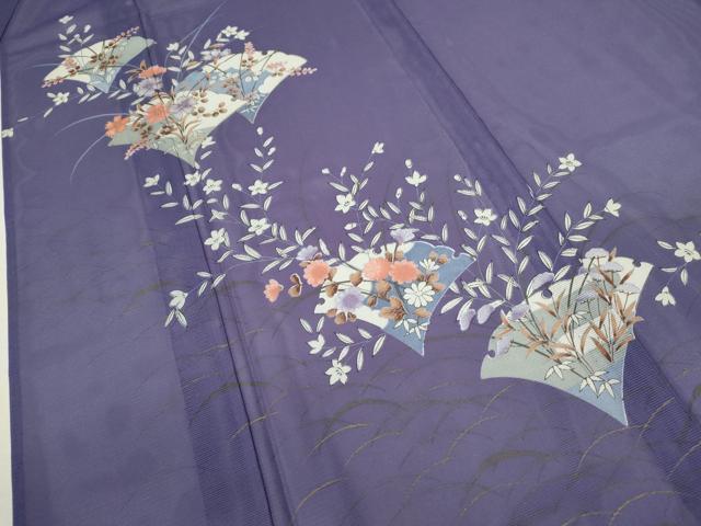 平和屋着物＊夏物 訪問着 絽 枝花文 金彩 洗える着物 CABB2199ze