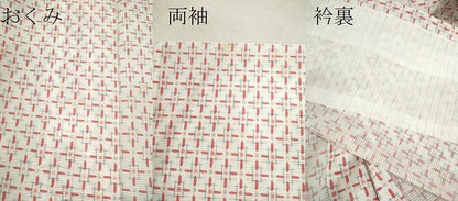 平和屋着物＊夏物 小紋 絽 格子 洗える着物 CABB2201ze