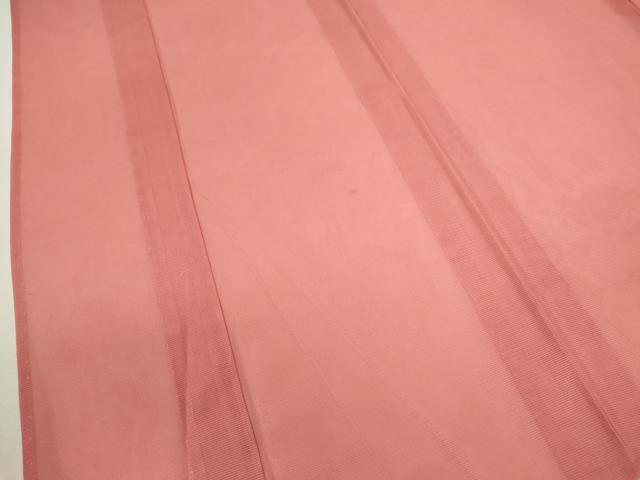 平和屋着物＊夏物 色無地 絽 甚三紅色 洗える着物 CABB2212ze