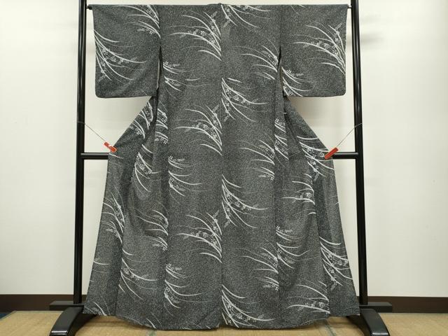 平和屋着物＊夏物 小紋 萩 たたき染め 洗える着物 CABB2213ze