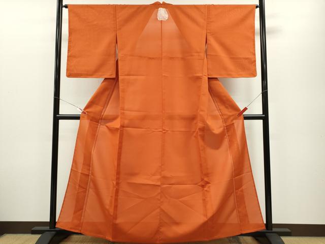 平和屋着物＊夏物 色無地 絽 樺色 洗える着物 未使用 CABB2216ze