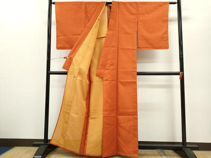 平和屋着物＊夏物 色無地 絽 樺色 洗える着物 未使用 CABB2216ze
