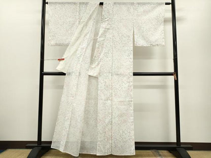 平和屋着物＊夏物 小紋 絽 楓尽くし 洗える着物 CABB2217ze