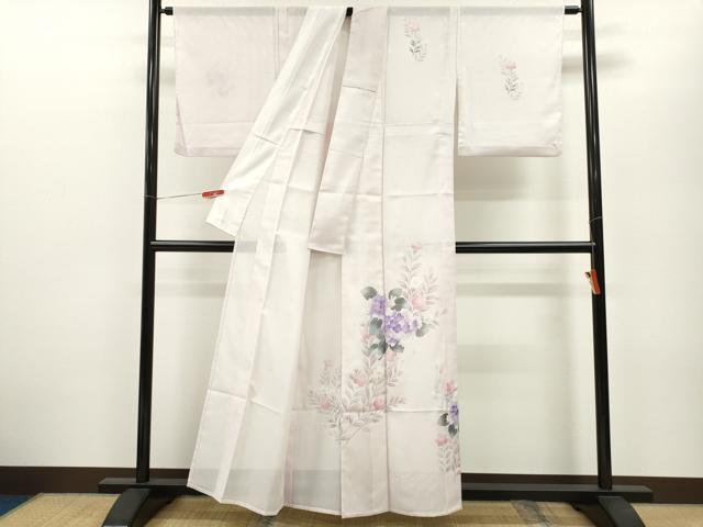 平和屋着物＊夏物　訪問着　絽　手描き　枝花文　洗える着物　AABG9633ck 平和屋着物＊夏物 訪問着 絽 枝花文 洗える着物 CABB2218ze