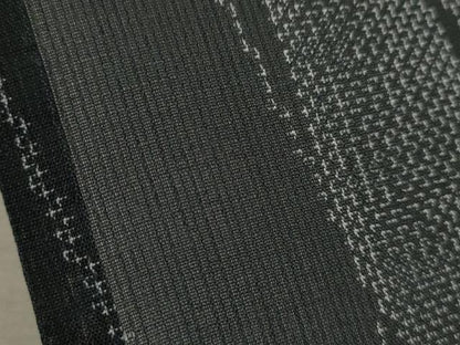 平和屋着物＊夏物 小紋 紗 吉祥間道 黒地 洗える着物 CABB2219ze