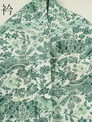 平和屋着物＊夏物　小紋　紗　切嵌草花文　洗える着物　CABB2221ze