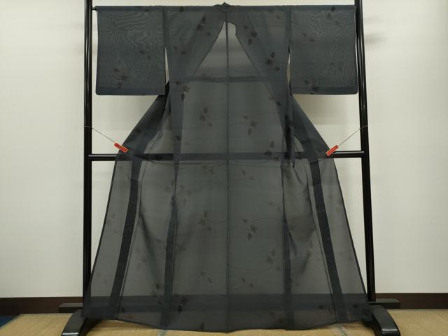 平和屋着物＊夏物 本場大島紬 夏大島 9マルキ 枝葉文 正絹 逸品 CABB2223ze