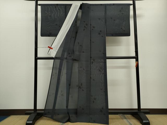 平和屋着物＊夏物 本場大島紬 夏大島 9マルキ 枝葉文 正絹 逸品 CABB2223ze