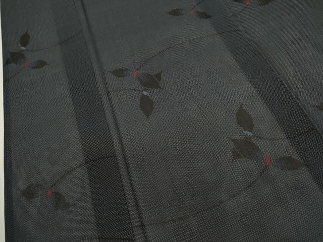 平和屋着物＊夏物 本場大島紬 夏大島 9マルキ 枝葉文 正絹 逸品 CABB2223ze
