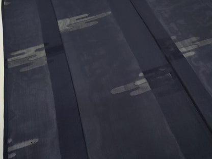 平和屋着物＊夏物 色無地 エ霞紋紗 紺色 正絹 逸品 未使用 CABB2226ze