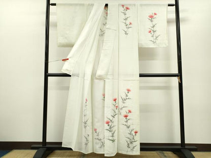 平和屋着物＊夏物 訪問着 絽 枝花文 正絹 逸品 CABB2229ze