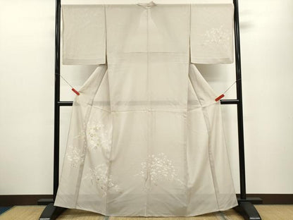 平和屋着物＊夏物 訪問着 草花文 金彩 正絹 逸品 CABB2231ze