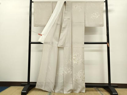 平和屋着物＊夏物 訪問着 草花文 金彩 正絹 逸品 CABB2231ze