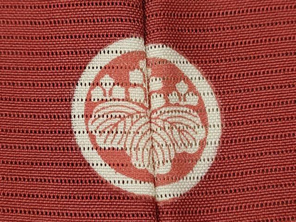 平和屋着物＊夏物 色無地 絽 赤紅色 正絹 逸品 CABB2235ze