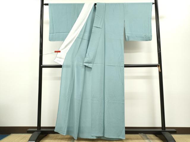 平和屋着物＊夏物 本加賀友禅作家 梶山伸監修 色無地 絽縮緬 浅縹色 正絹 逸品 CABB2236ze