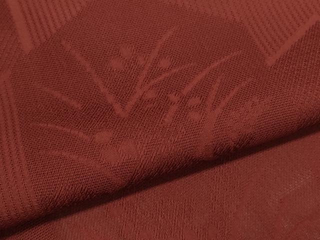 平和屋着物＊夏物 訪問着 色無地 亀甲草花紋紗 錆色 正絹 逸品 CABB2238ze