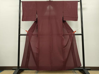 平和屋着物＊夏物 色無地 絽 葡萄色 正絹 逸品 未使用 CABB2242ze