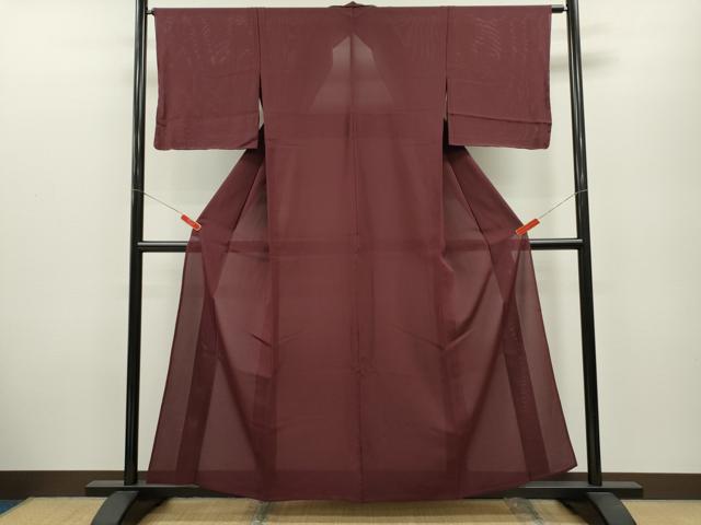 平和屋着物＊夏物 色無地 絽 葡萄色 正絹 逸品 未使用 CABB2242ze