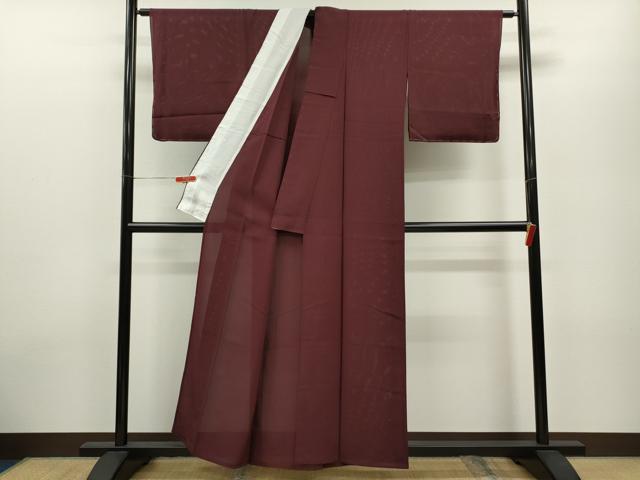 平和屋着物＊夏物 色無地 絽 葡萄色 正絹 逸品 未使用 CABB2242ze