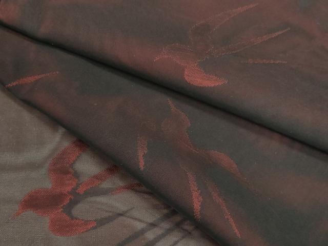 平和屋着物＊夏物　小紋　紗　燕　黒地　正絹　逸品　CABB2243ze 平和屋着物＊夏物 小紋 紗 燕 黒地 正絹 逸品 CABB2243ze