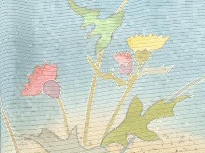 平和屋着物＊夏物 訪問着 絽 刺繍 枝花文 暈し染め 銀彩 正絹 逸品 CABB2251ze