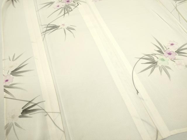 平和屋着物＊夏物 小紋 手描き 草花文 正絹 逸品 CABB2252ze