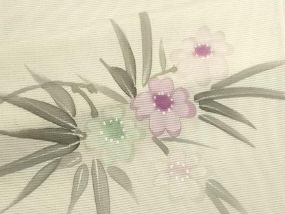 平和屋着物＊夏物 小紋 手描き 草花文 正絹 逸品 CABB2252ze