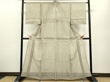 平和屋着物＊夏物 生紬 枝垂れ草花文 正絹 逸品 CABB2253ze