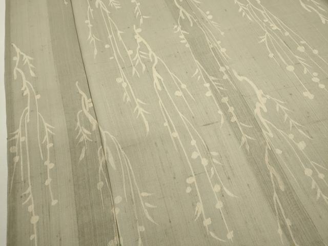 平和屋着物＊夏物 生紬 枝垂れ草花文 正絹 逸品 CABB2253ze