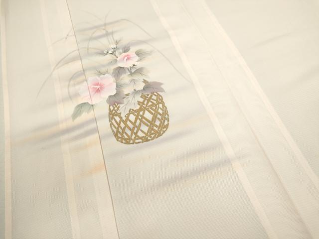 平和屋着物＊夏物 訪問着 絽 手描き 花籠文 暈し染め 金彩 正絹 逸品 未使用 CABB2254ze