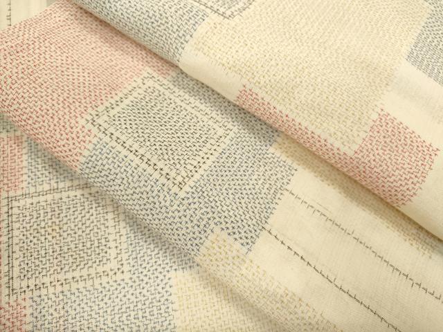 平和屋着物＊夏物 紗紬 色紙重ね文 正絹 逸品 CABB2256ze