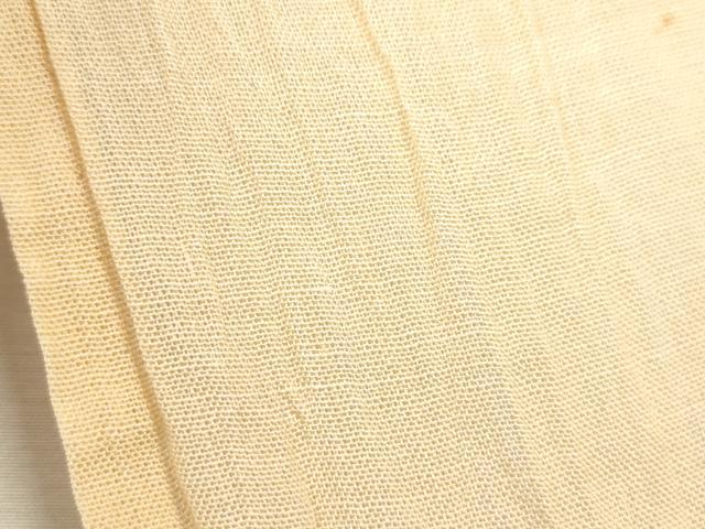 平和屋着物＊夏物　小千谷ちぢみ　色無地　雄黄色　麻　逸品　CABB2258ze 平和屋着物＊夏物 小千谷ちぢみ 色無地 雄黄色 麻 逸品 CABB2258ze