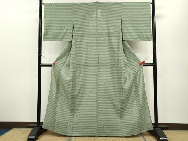 平和屋着物＊夏物 本場大島紬 夏大島 150亀甲 縞吉祥文 正絹 逸品 CABB2260ze