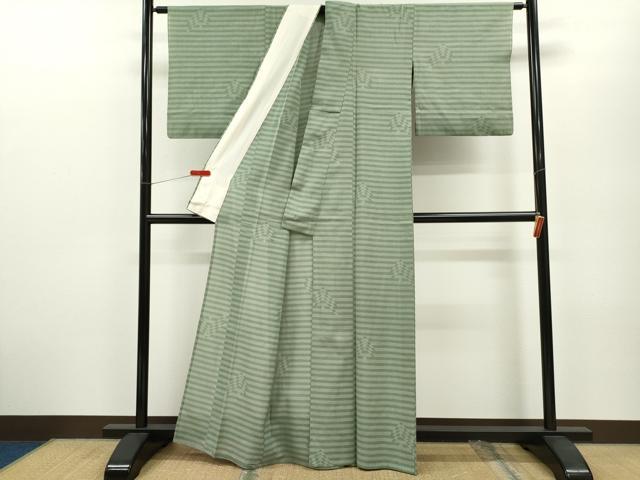 平和屋着物＊夏物 本場大島紬 夏大島 150亀甲 縞吉祥文 正絹 逸品 CABB2260ze