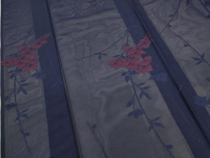 平和屋着物＊夏物 小紋 紗 枝花文 正絹 逸品 未使用 CABB2264ze