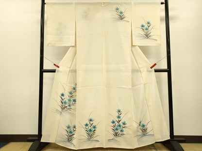 平和屋着物＊夏物 訪問着 絽 手描き 草花文 正絹 逸品 CABB2265ze