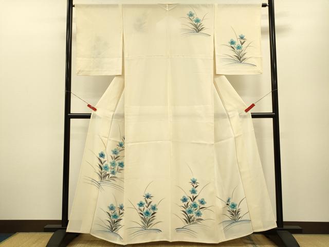 平和屋着物＊夏物 訪問着 絽 手描き 草花文 正絹 逸品 CABB2265ze