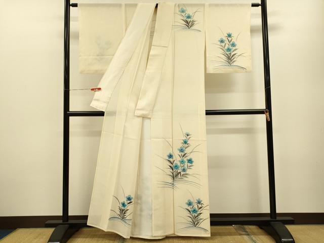 平和屋着物＊夏物 訪問着 絽 手描き 草花文 正絹 逸品 CABB2265ze
