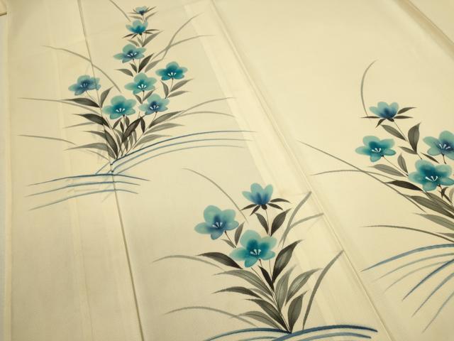 平和屋着物＊夏物 訪問着 絽 手描き 草花文 正絹 逸品 CABB2265ze