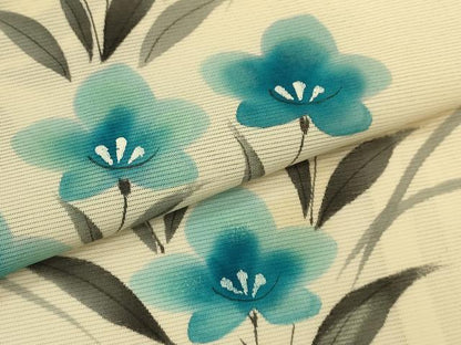 平和屋着物＊夏物 訪問着 絽 手描き 草花文 正絹 逸品 CABB2265ze